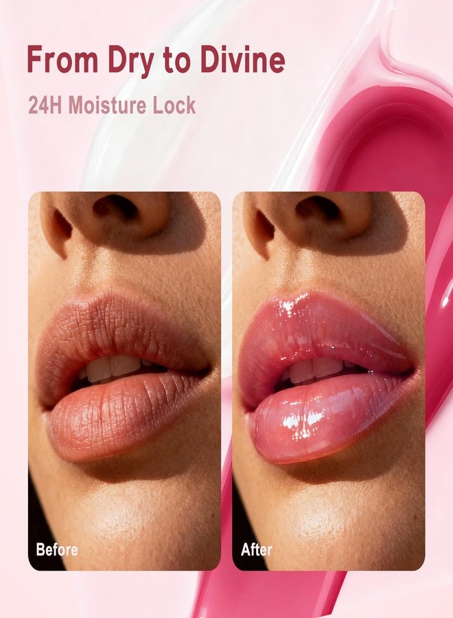 كولور_نيمف ثنائي ملمع شفاه ملون من كولور نيمف، مجموعة مرطب شفاه مغذية بزبدة الشيا وفيتامين هـ، ملمع شفاه غير لزج ومرطب للغاية للشفاه الجافة، لون شفاف | نباتي ولم يُختبر على الحيوانات، رقم 1 فراولة وفانيليا - Image 3